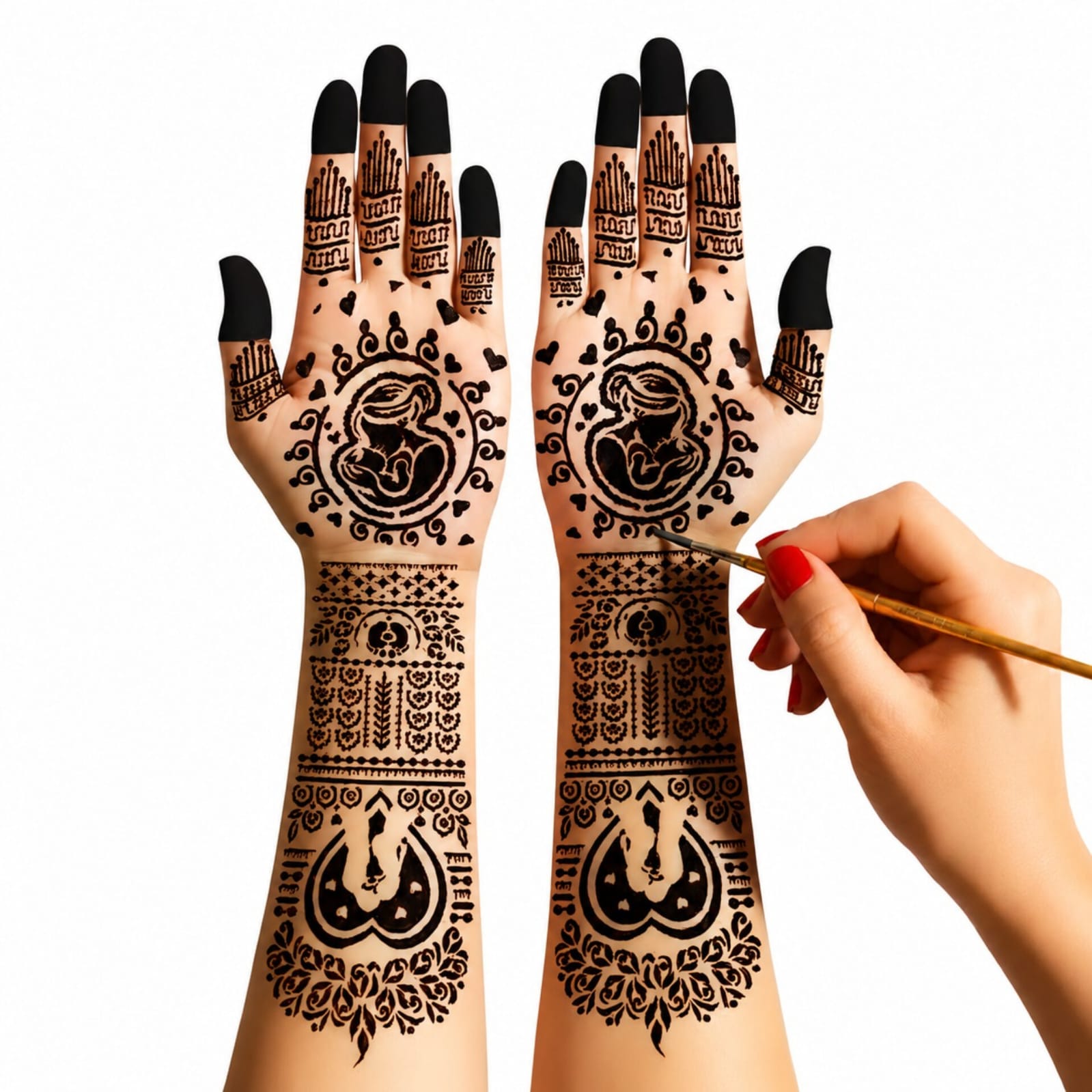 Z 12 Elegant Mandala Rose Henna Stencil Sticker overview Henna Stencil